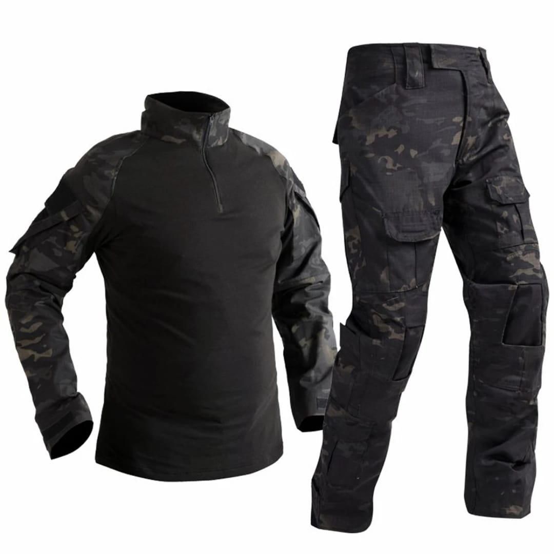 Vanguard Tactical Combat Shirt & Pants Uniform Set (Black Multi-Cam)