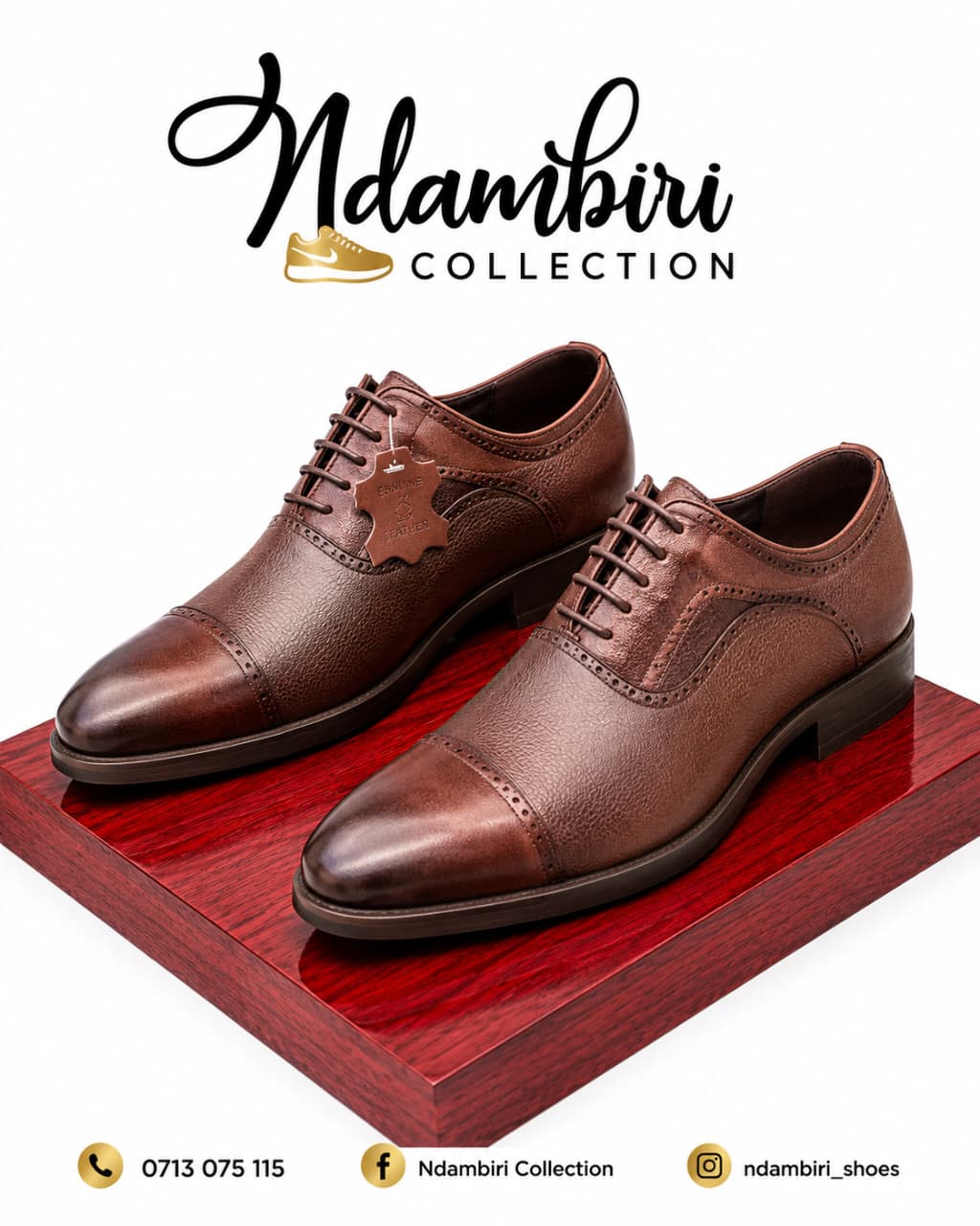 Textured Cap-Toe Leather Oxford