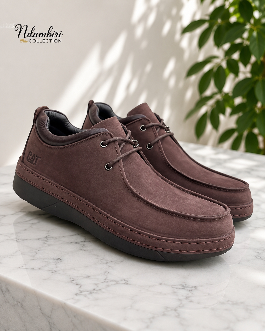 Premium Men's Casual Lace-Up Shoe – Coffee brown 
