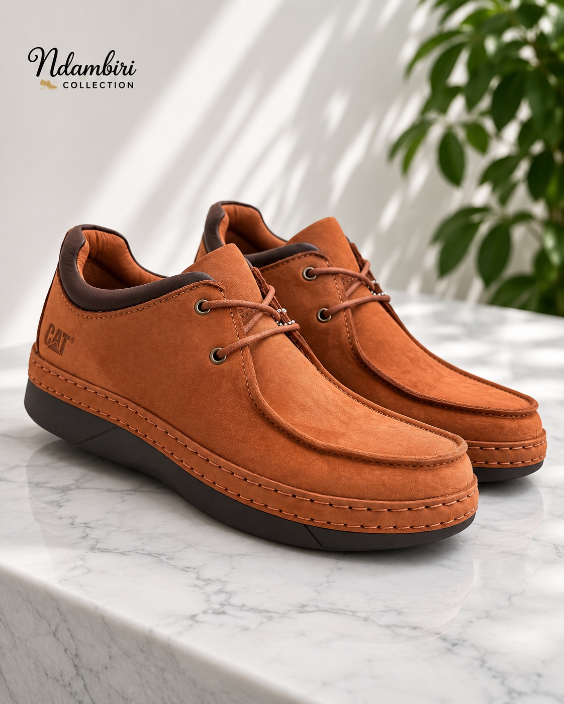 Premium Men's Casual Lace-Up Shoe – Tan Brown