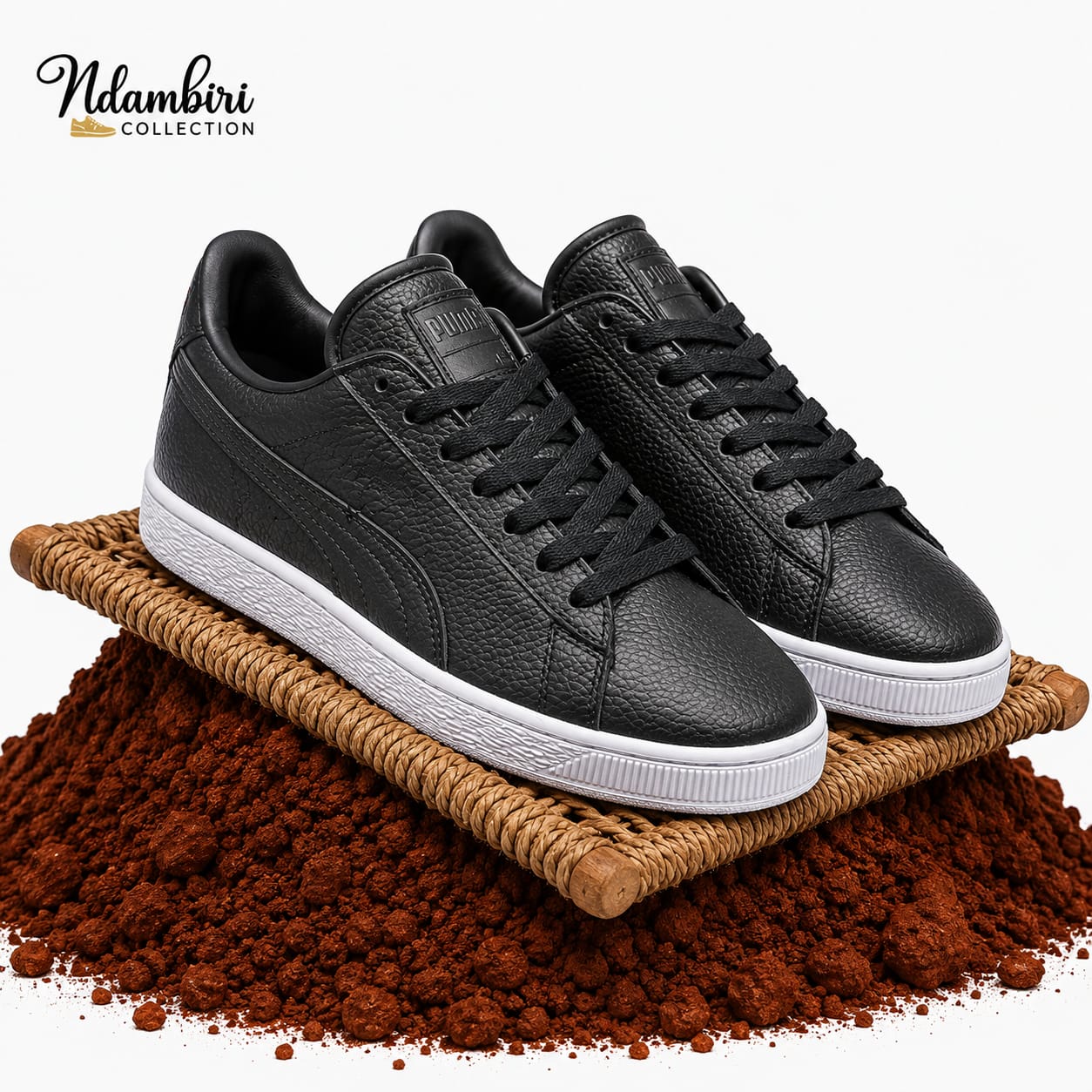 Puma Suede Leather Sneakers – Black/White
