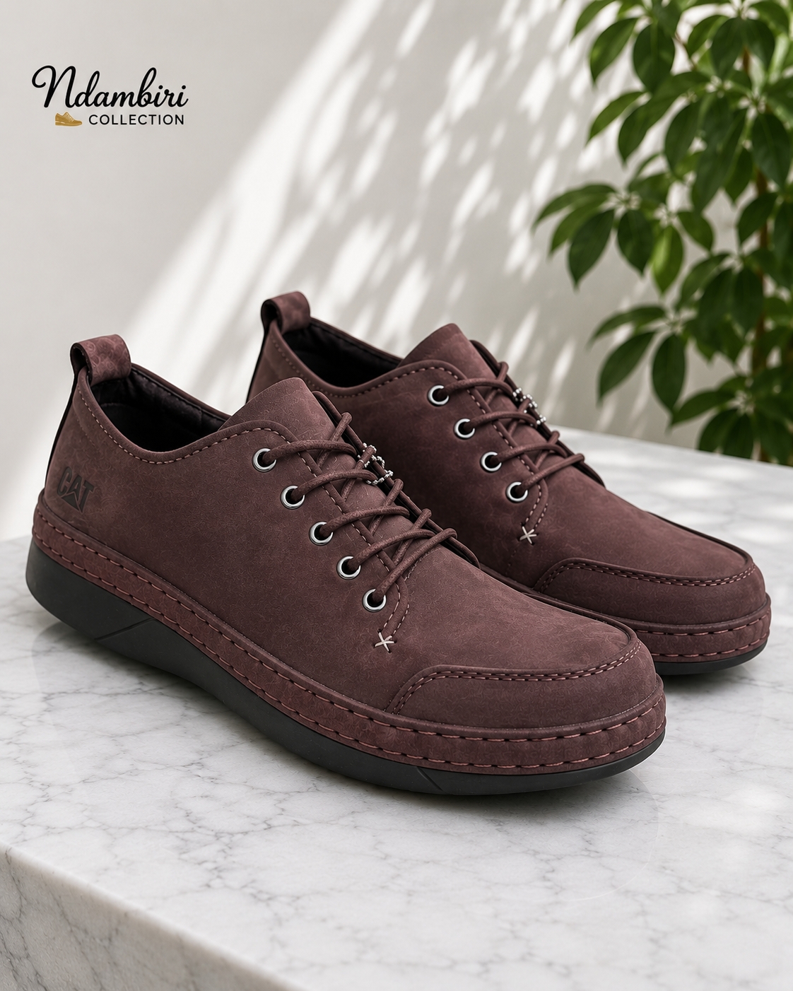 Premium Men's Casual Lace-Up Shoe –Coffee Brown