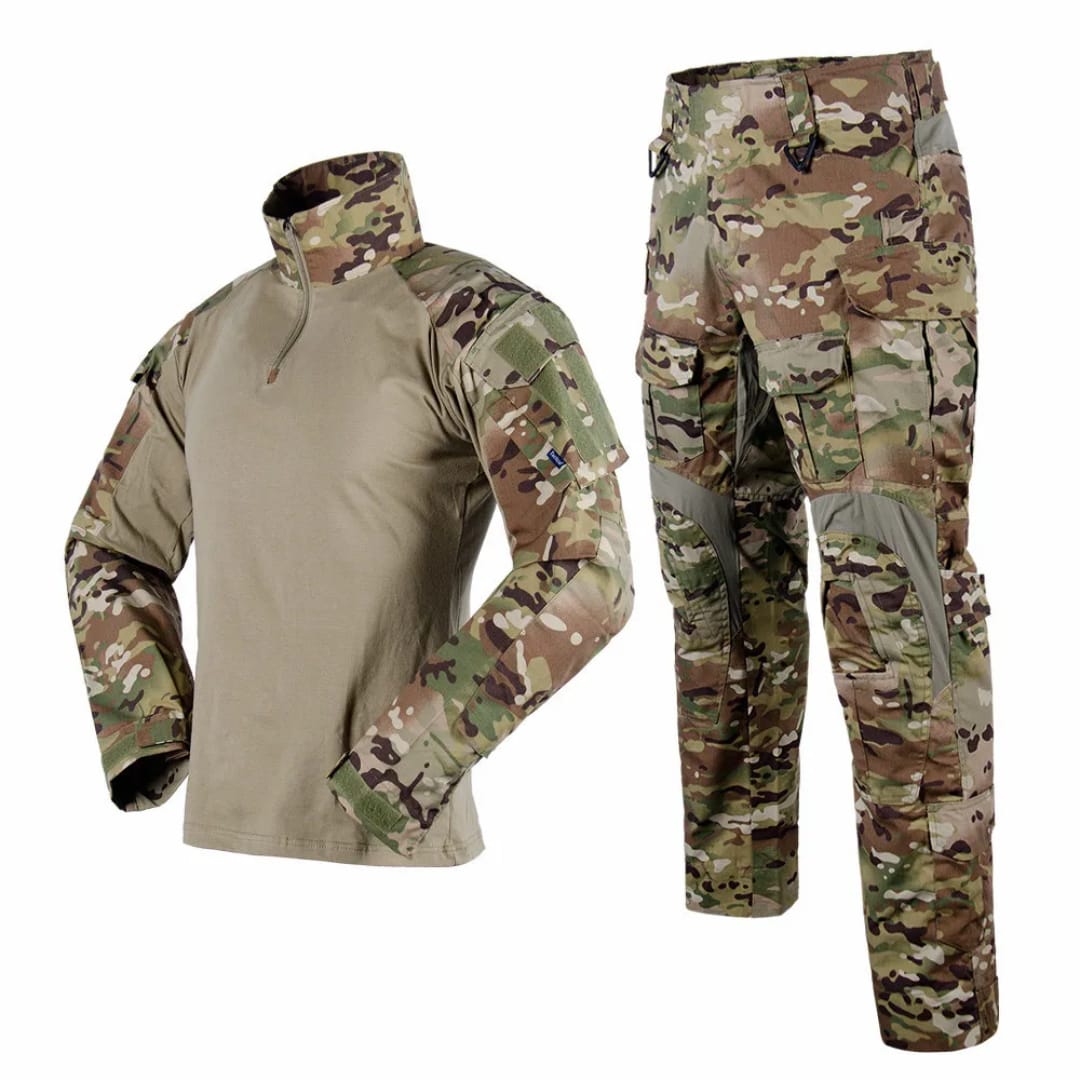 Vanguard Tactical Combat Shirt & Pants Uniform Set (Multi-Terrain Camo)