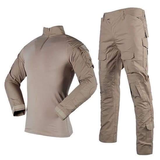 Vanguard Tactical Combat Shirt & Pants Uniform Set (Solid Khaki / Tan)
