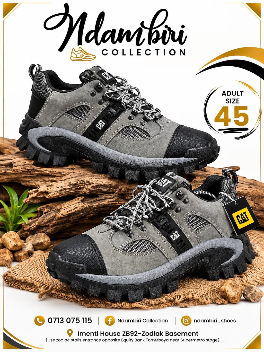 Men’s CAT (Caterpillar) Metal D-Ring Outdoor Trail & Utility Shoes